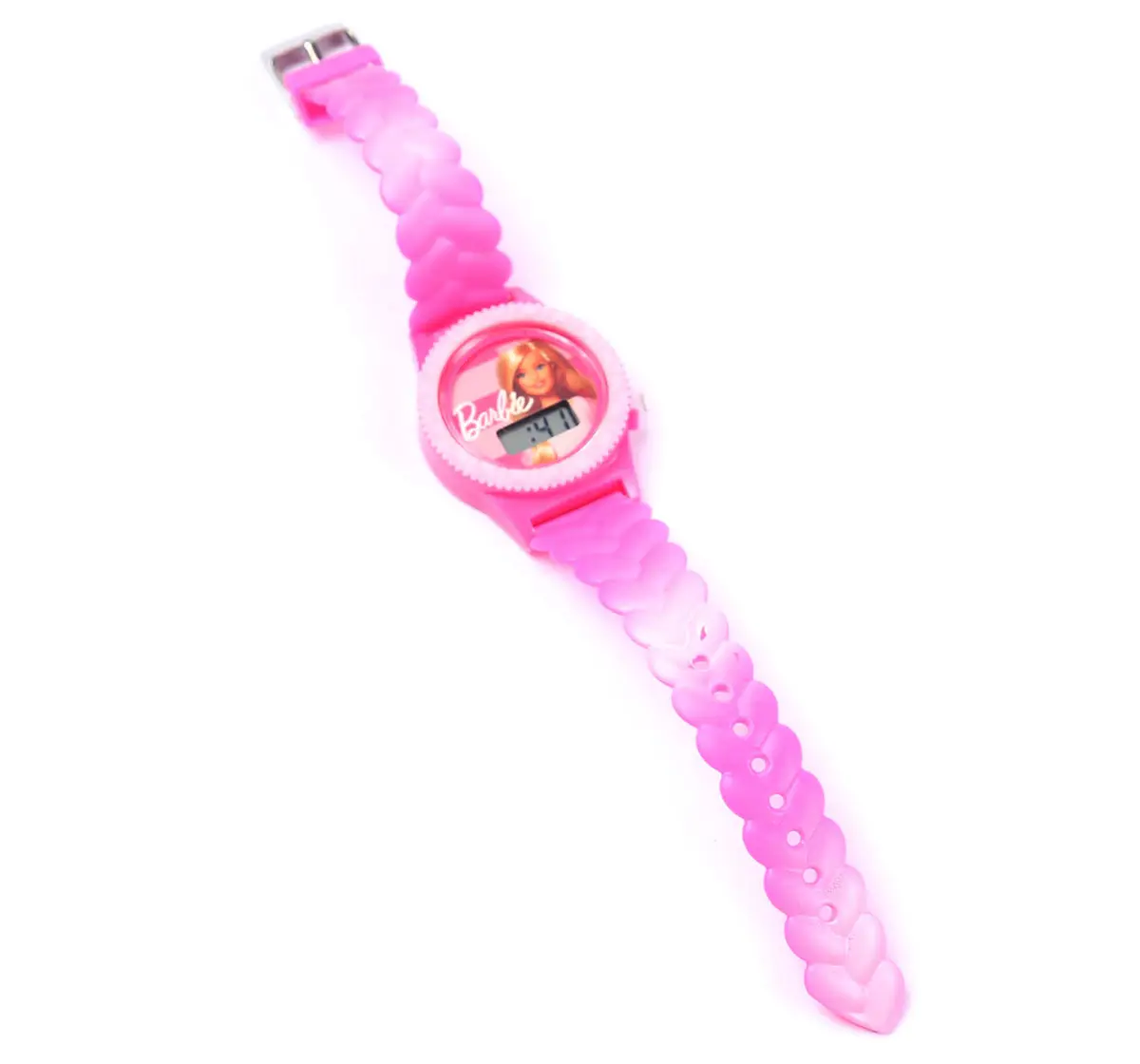 Striders Barbie Kids' Watch With Glitter Design, Digital Display & Adjustable Strap, Pink, 3Y+