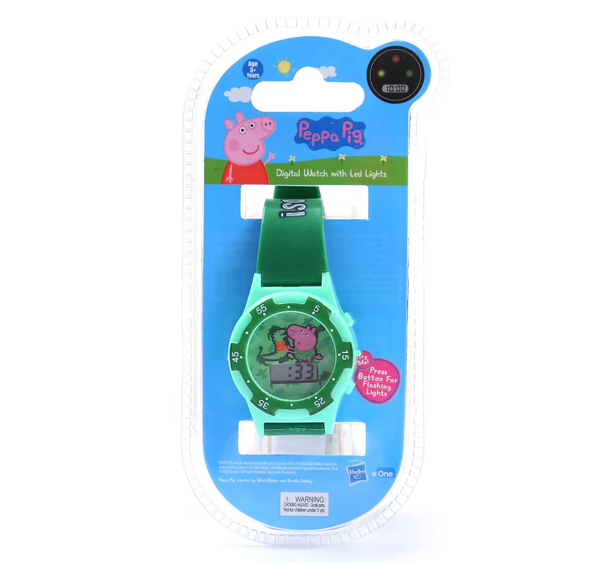 Striders Peppa Pig Kids Watch With Led Display And Adjustable Strap, 3Y+