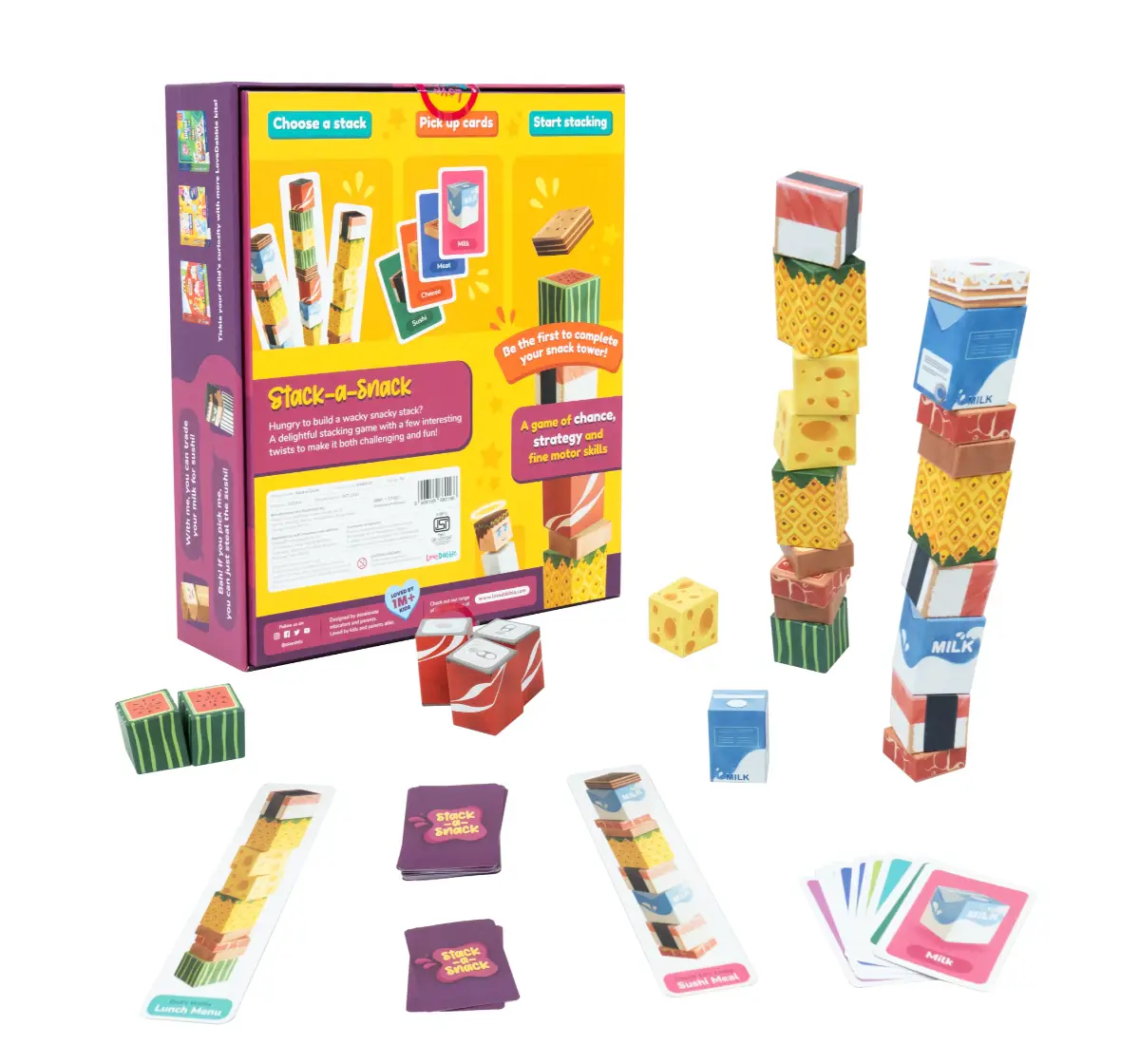 Bloomingo Board Game - Stack A Snack: Interactive Stacking Game, 4Y+