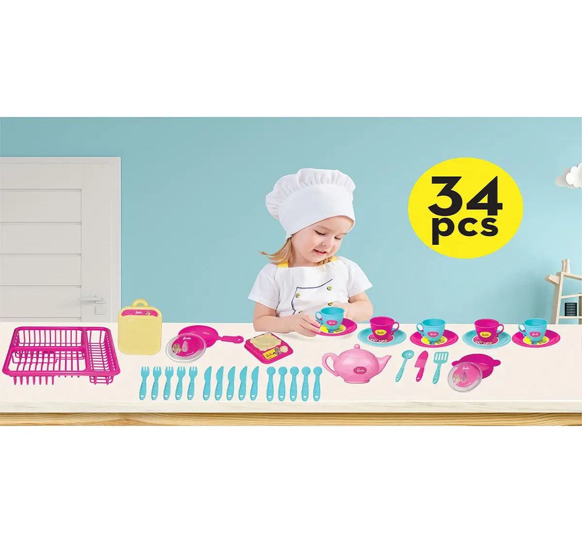 ITOYS Sweet Home Kitchen Set (Barbie), Multicolour, 2Y+