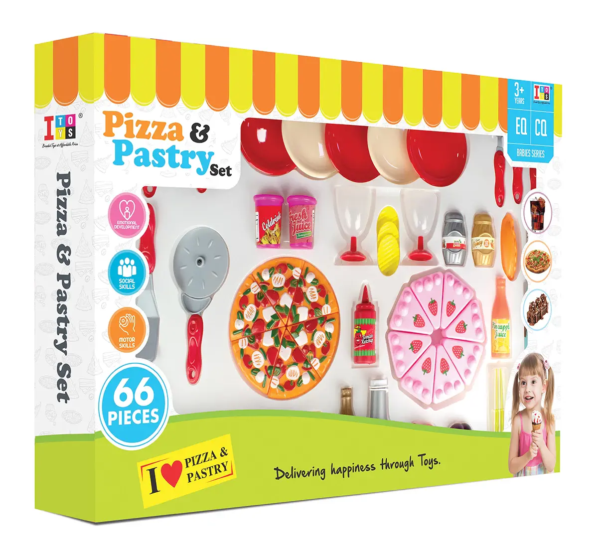 ITOYS Pizza And Pastry Set 66 Pieces, 3Y+