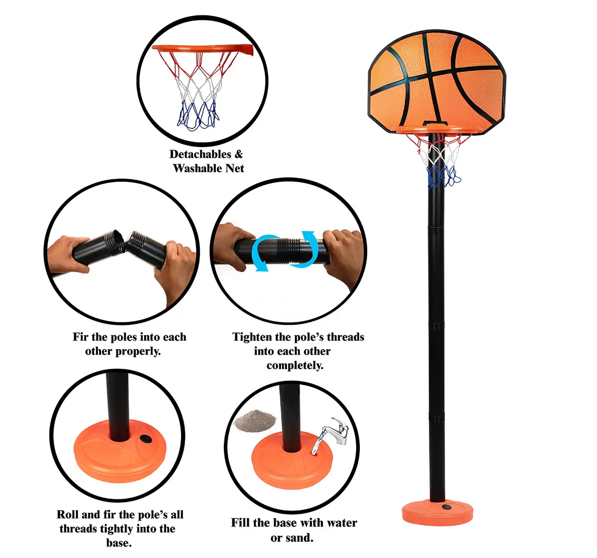 ITOYS 2 In 1 Shooting Champs Basket Ball, Multicolour, 3Y+