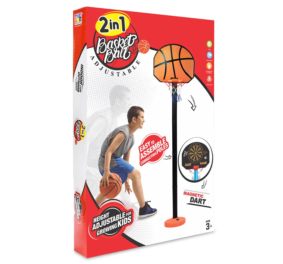 ITOYS 2 In 1 Shooting Champs Basket Ball, Multicolour, 3Y+