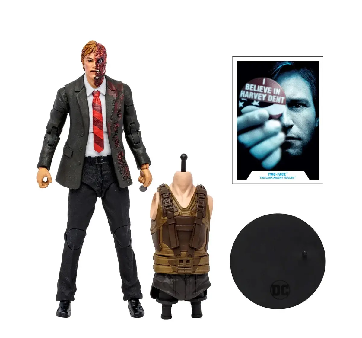 McFarlane Toys Two-Face (The Dark Knight Trilogy) 7 inch Build-A-Figure Bane Series Action Figure , 15Y+