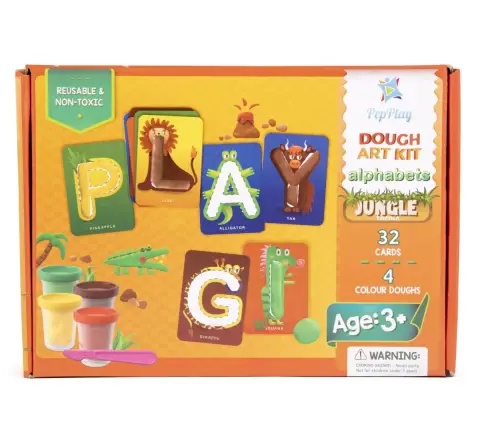 PepPlay Dough Art Kit Alphabets For Kids of Age 3Y+, Multicolour