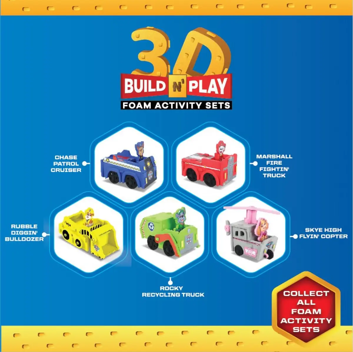 Li'l Wizards 3D Build N' Play Paw Patrol Rubble For Kids of Age 3Y+, Multicolour
