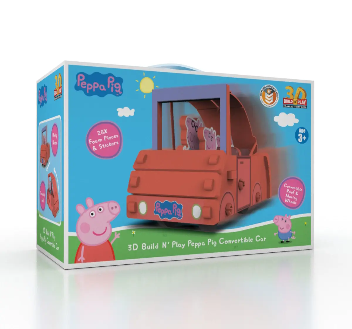 Li'l Wizards 3D Build N' Play Peppa Pig Convertible Car For Kids of Age 3Y+, Multicolour