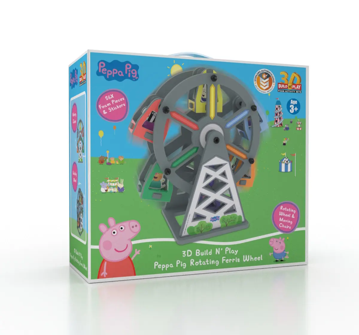 Li'l Wizards 3D Build N' Play Peppa Pig Rotating Ferris Wheel For Kids of Age 3Y+, Multicolour