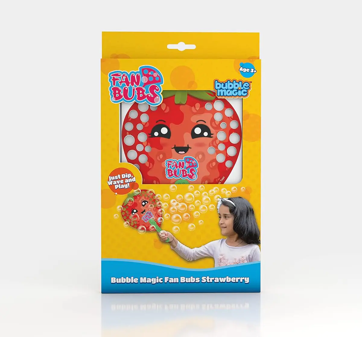 Bubble Magic Fan Bubs Strawberry Bubble Solution For Kids of Age 3Y+, Multicolour