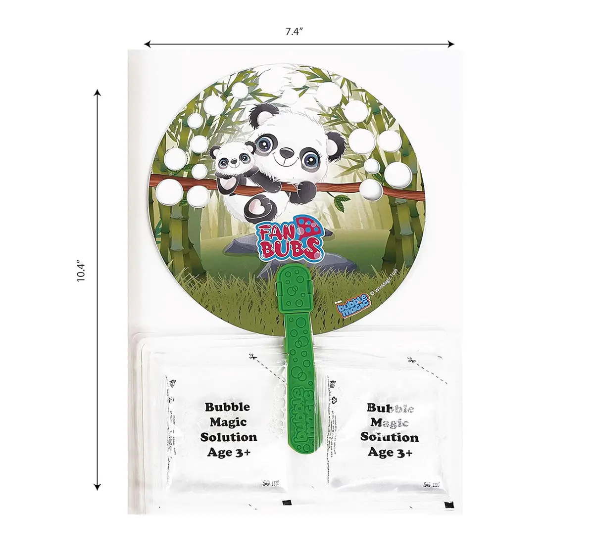 Bubble Magic Fan Bubs Panda Bubble Solution For Kids of Age 3Y+, Multicolour