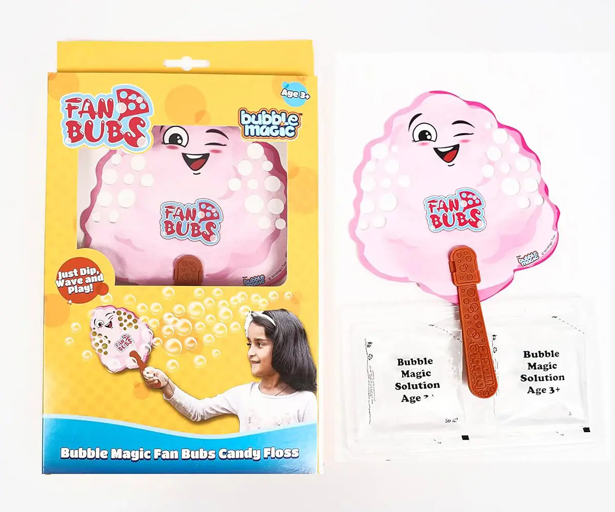 Bubble Magic Fan Bubs Candy Floss Bubble Solution For Kids of Age 3Y+, Multicolour