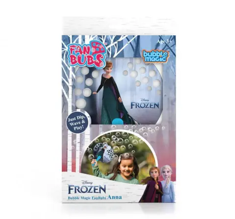 Bubble Magic Fan Bubs Anna Frozen Theme Bubble Solution For Kids of Age 3Y+, Multicolour