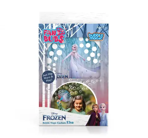 Bubble Magic Fan Bubs Elsa Frozen Theme Bubble Solution For Kids of Age 3Y+, Multicolour