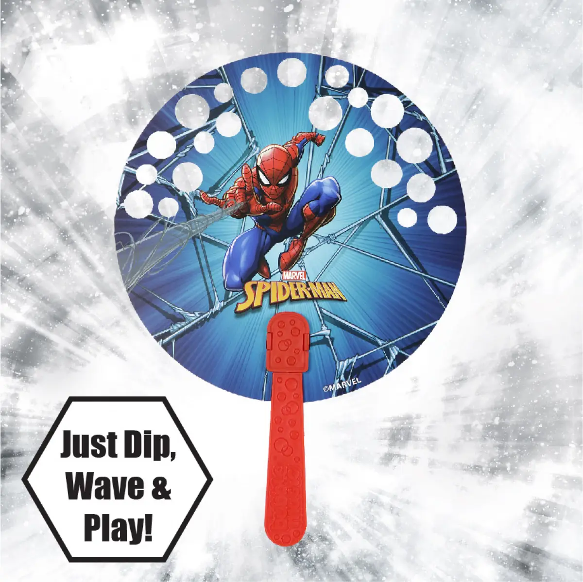 Bubble Magic Fan Bubs Spiderman Theme Bubble Solution For Kids of Age 3Y+, Multicolour