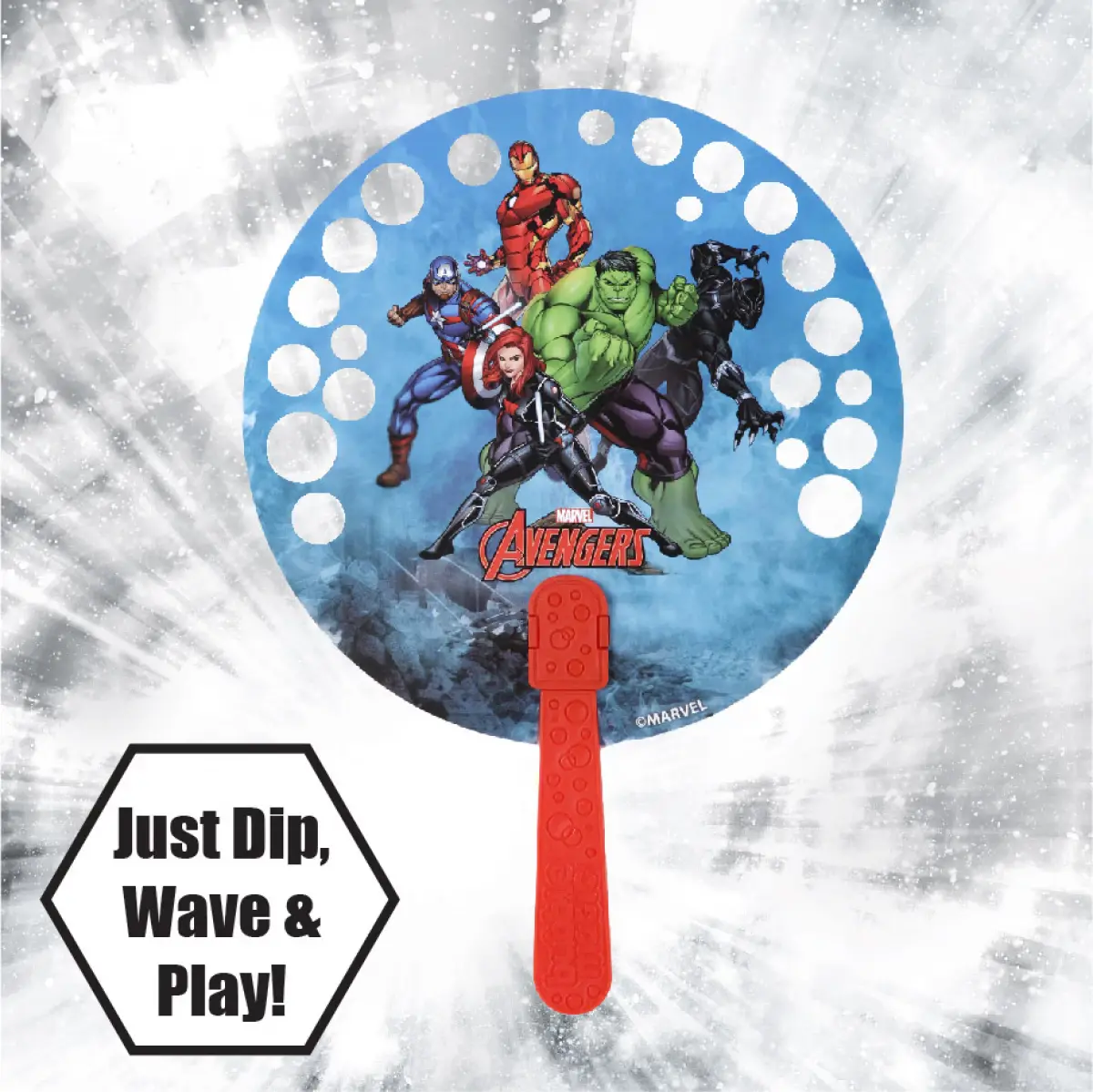 Bubble Magic Fan Bubs Marvel Avengers Theme Bubble Solution For Kids of Age 3Y+, Multicolour