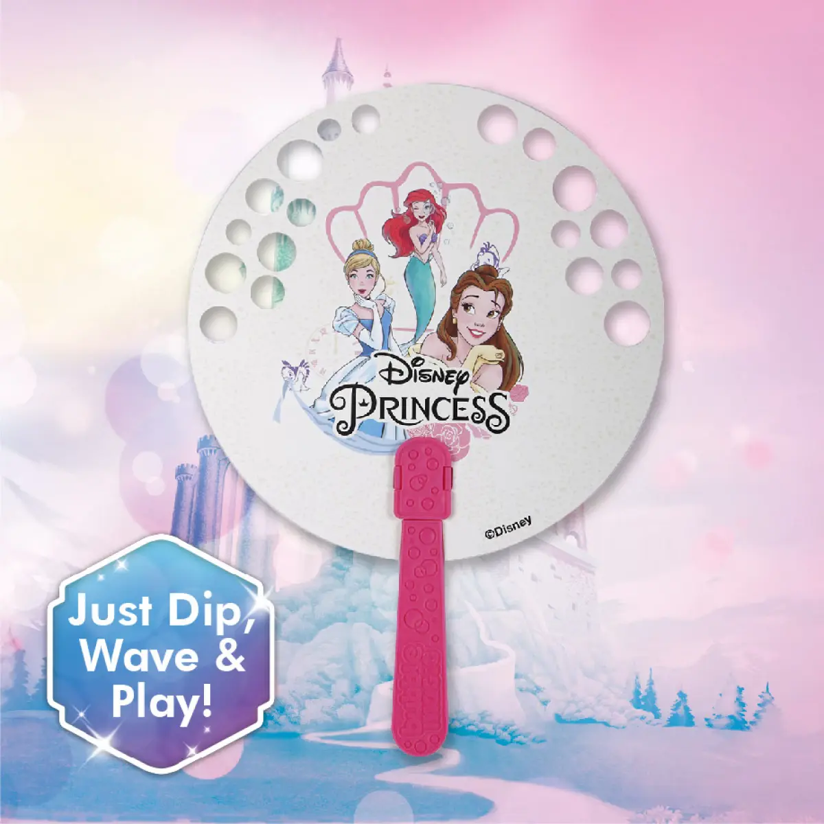 Bubble Magic Fan Bubs Disney Princesses Theme Bubble Solution Assortment 1 For Kids of Age 3Y+ , Multicolour