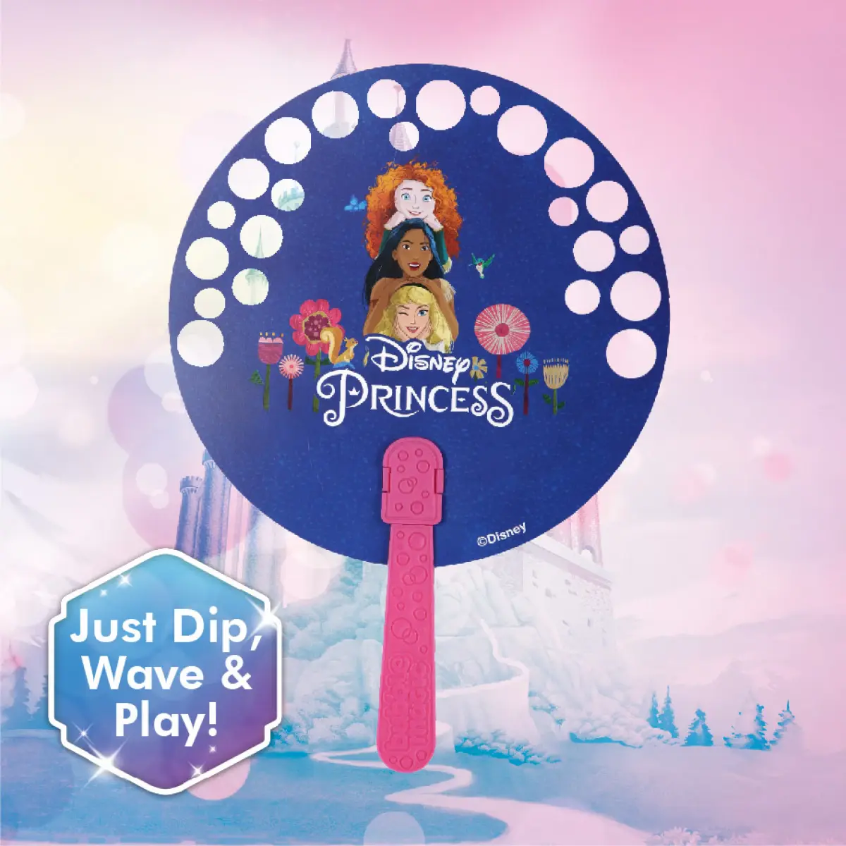 Bubble Magic Fan Bubs Disney Princesses Theme Bubble Solution Assortment 2 For Kids of Age 3Y+, Multicolour