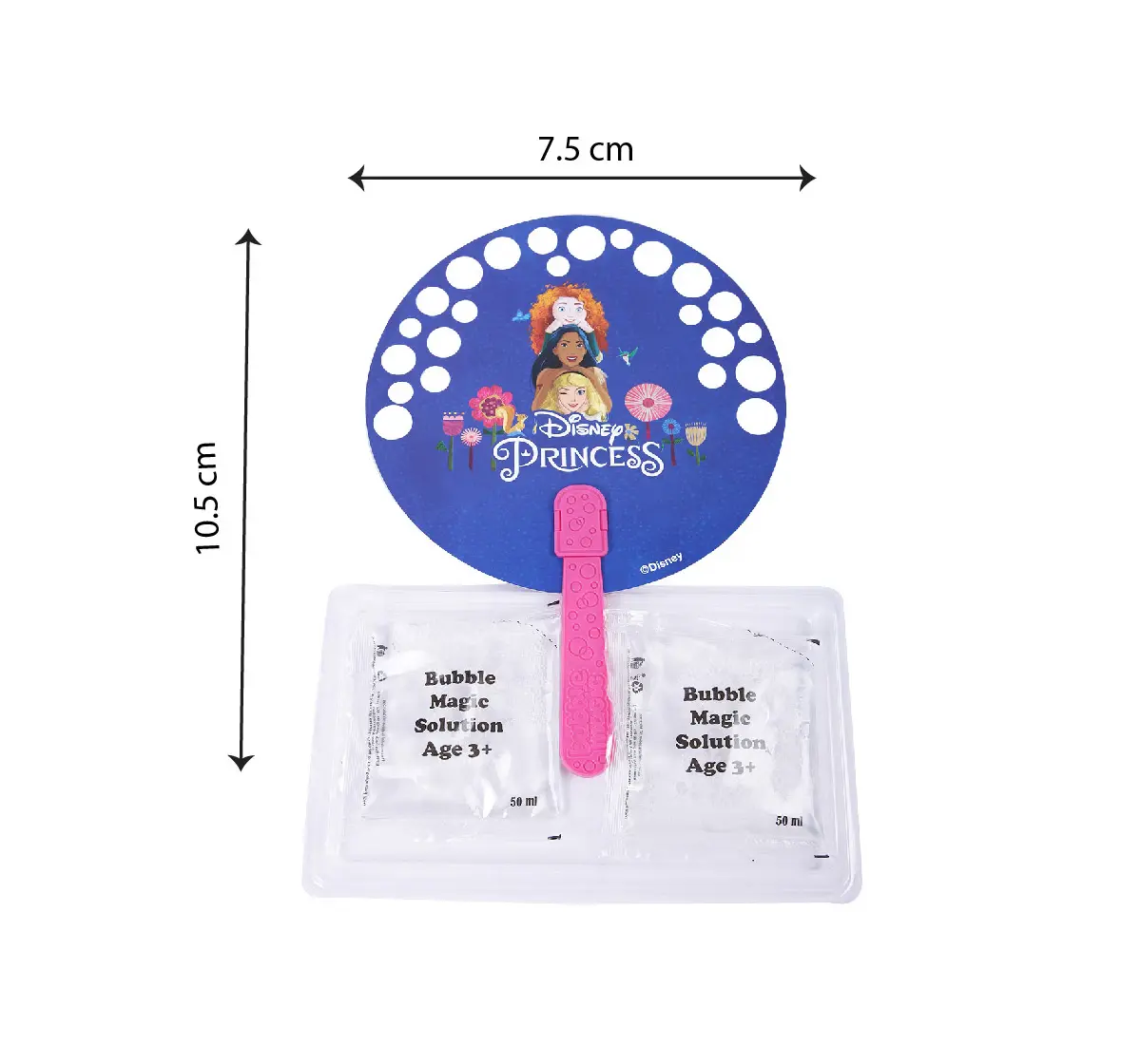 Bubble Magic Fan Bubs Disney Princesses Theme Bubble Solution Assortment 2 For Kids of Age 3Y+, Multicolour