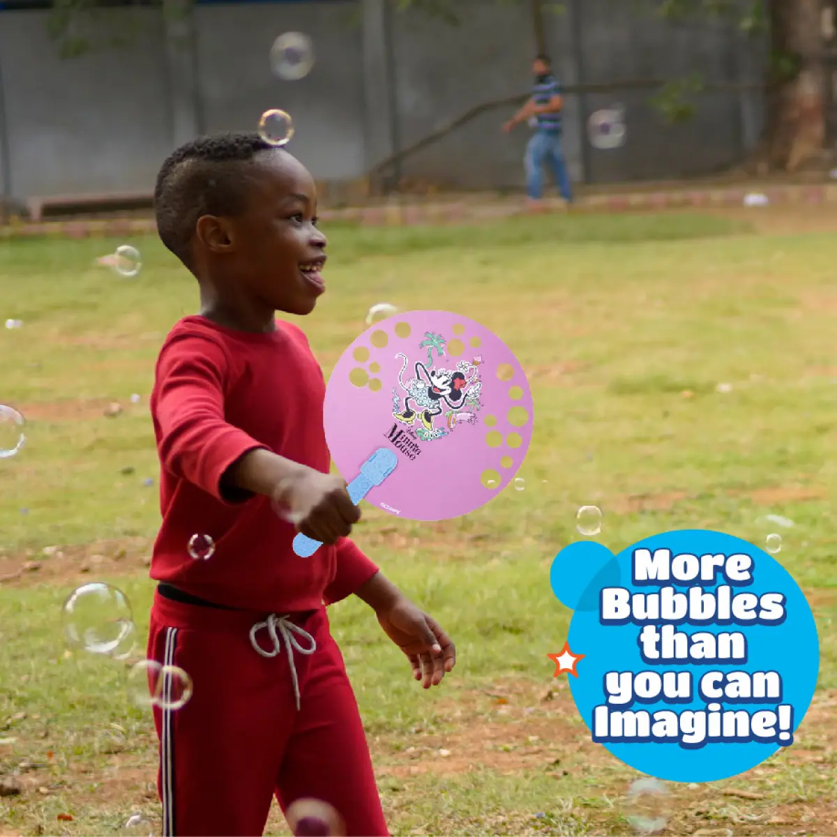 Bubble Magic Fan Bubs Minnie Mouse Bubble Solution For Kids of Age 3Y+, Multicolour