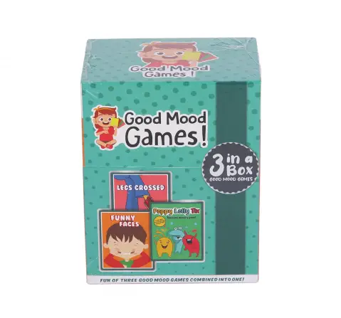 Good Mood Games 3 in a Box ñ Legs Crossed + Funny Faces + Poppy Lolly Tix†Card For Kids of Age 4Y+, Multicolour