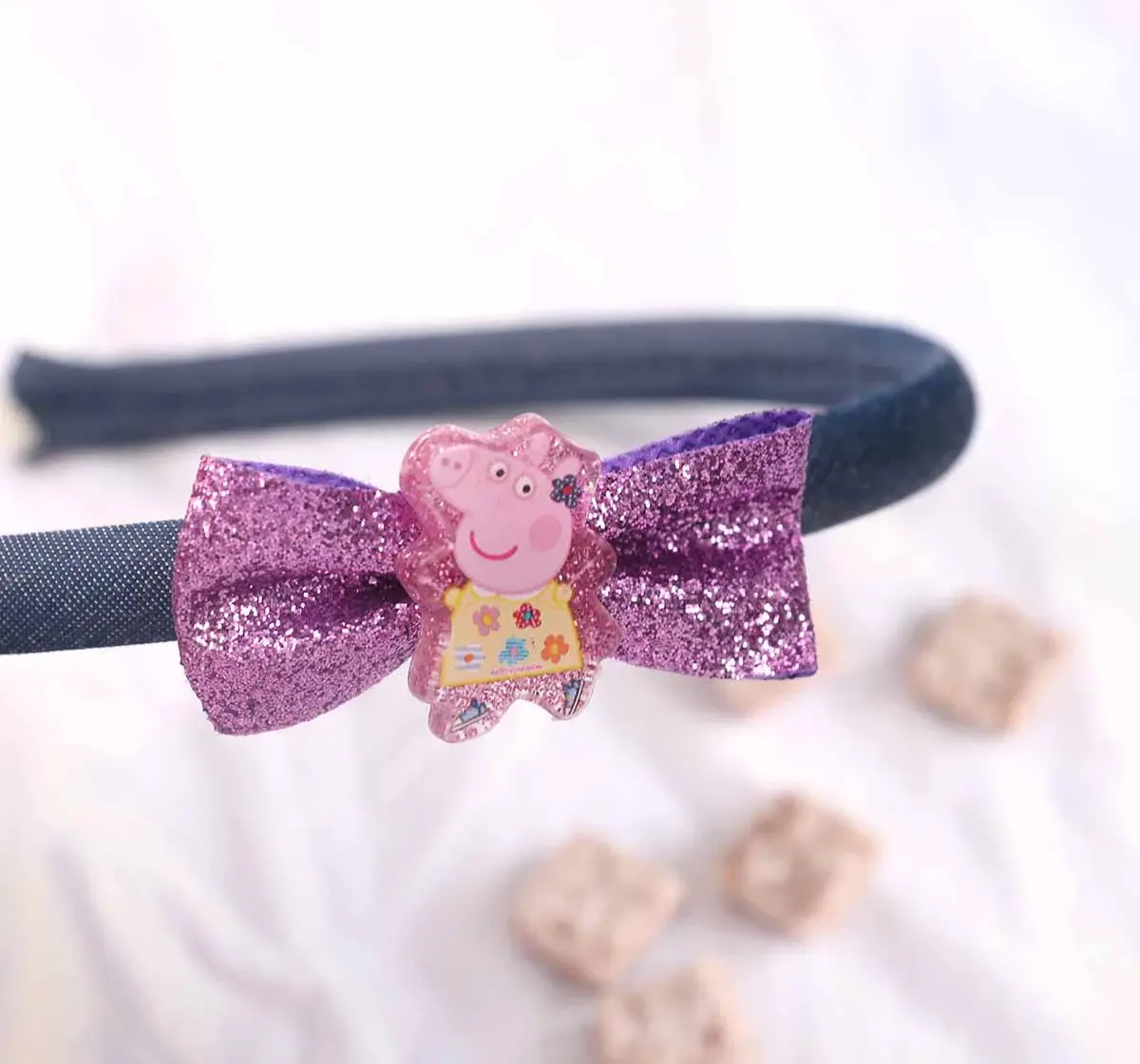 Li'l Diva Peppa Pig Glitter Headbands Pack of 3 For Girls of Age 3Y+, Multicolour