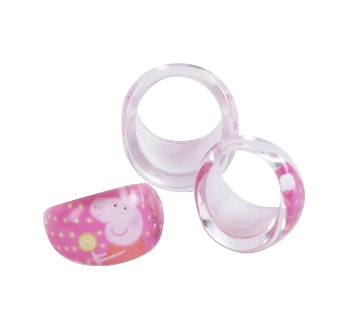 Li'l Diva Peppa Pig Finger Rings Pack of 3 For Girls of Age 3Y+, Multicolour