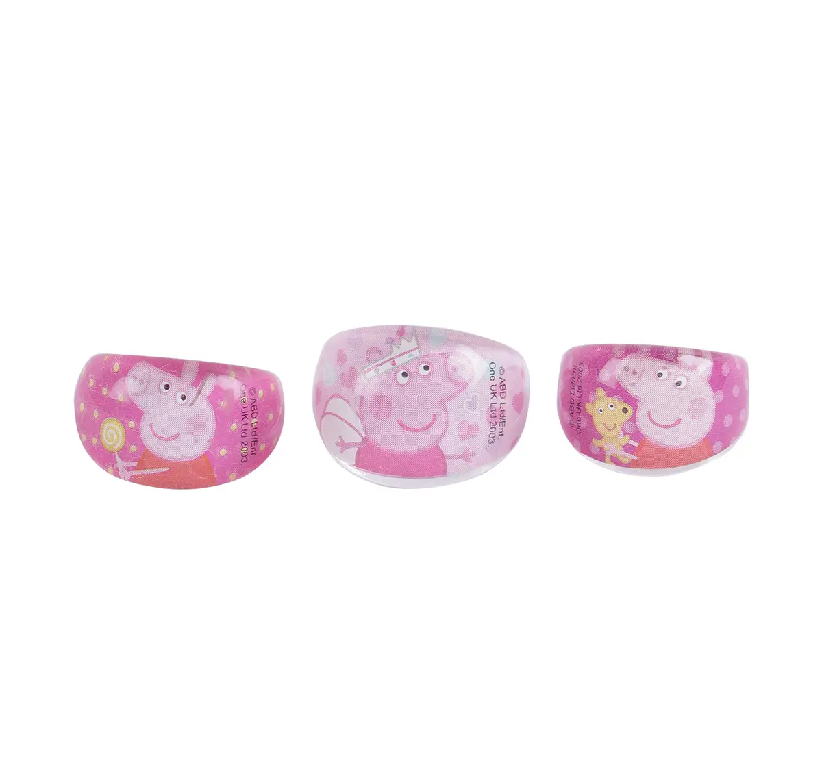 Li'l Diva Peppa Pig Finger Rings Pack of 3 For Girls of Age 3Y+, Multicolour