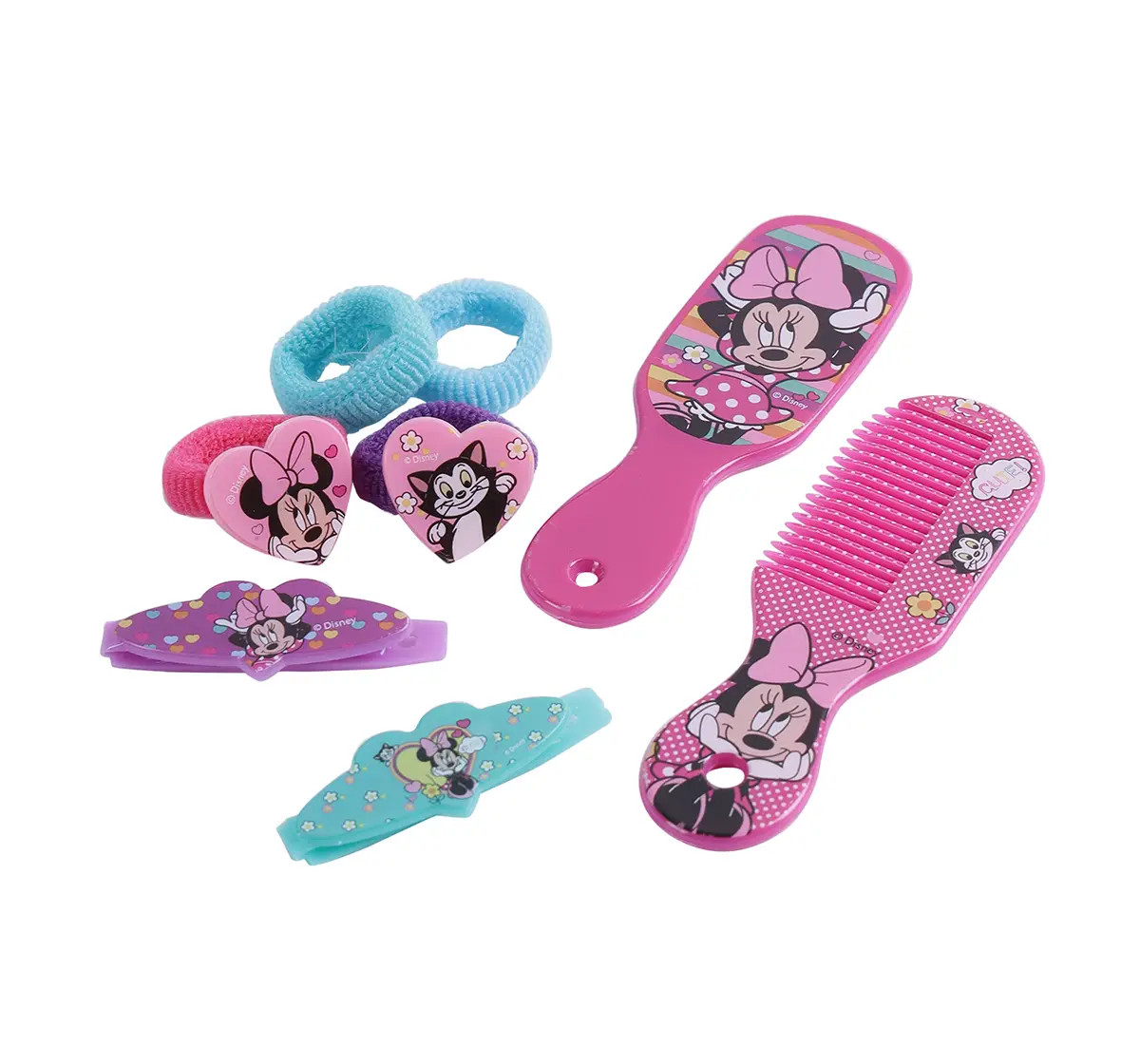 Li'l Diva Minnie Mouse Fashion Accessories Set of 8 with Bag Pink For Girls of Age 3Y+, Multicolour