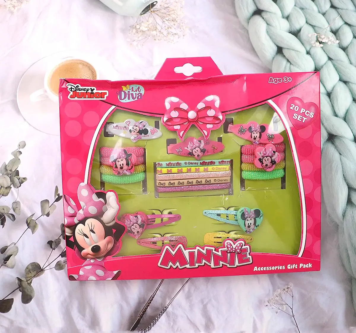 Li'l Diva Minnie Mouse Fashion Accessories Set of 20 Pieces For Girls of Age 3Y+, Multicolour