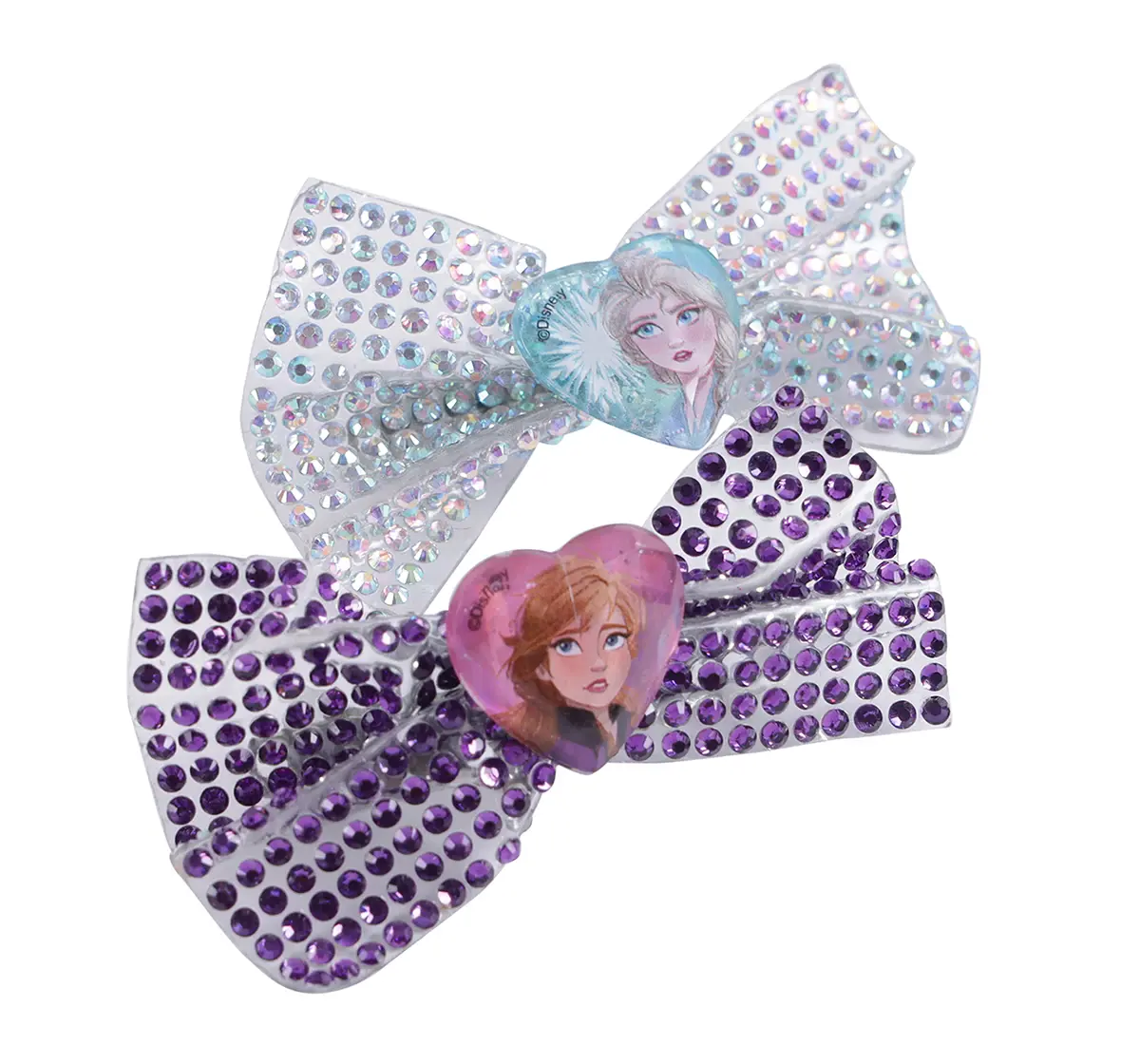 Li'l Diva Disney Frozen 2 Diamond Bow Clips Pack of 2 For Girls of Age 3Y+, Multicolour