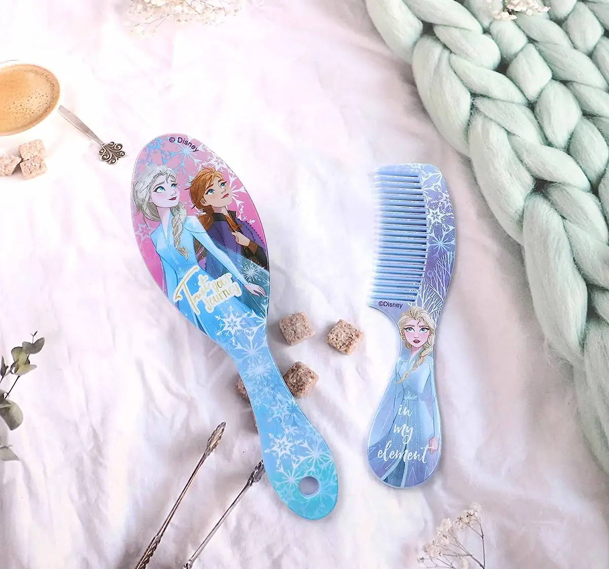 Li'l Diva Disney Frozen 2 Hairbrush and Comb Pack of 2 For Girls of Age 3Y+, Multicolour
