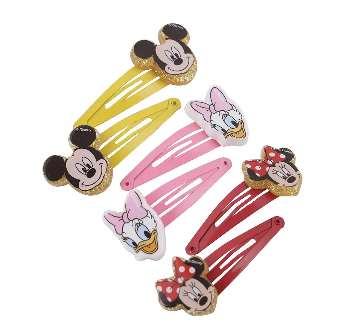 Li'l Diva Disney Mickey, Minnie and Daisy Hair Clips Pack of 6 For Girls Ages 3Y+, Multicolour