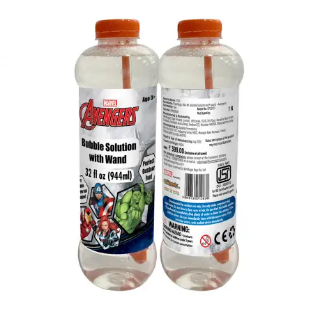 PlayMagic 944 ML Bubble Solution With Wand Avengers For Kids of Age 3Y+, Multicolour