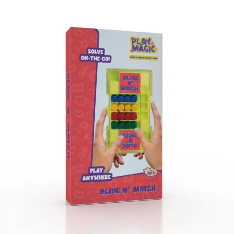 PlayMagic Slide N' Match Pocket Game For Kids of Age 6Y+, Multicolour