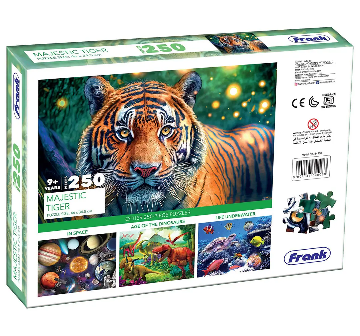 Frank Majestic Tiger, 250 Pieces Jigsaw Puzzle, 9Y+