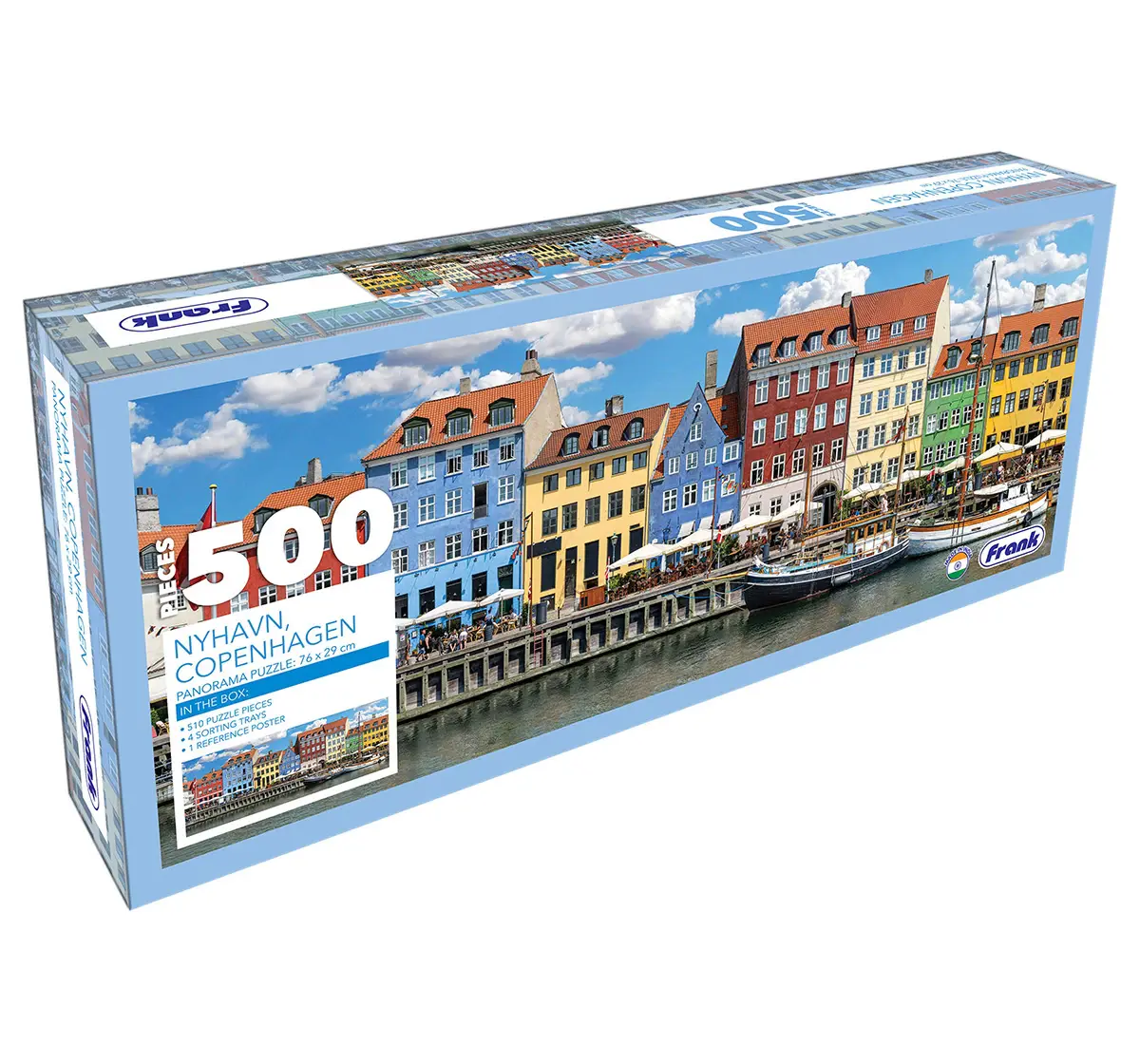 Frank Nyhavn, Copenhagen, 500 Pieces Panorama Jigsaw Puzzle, 10Y+