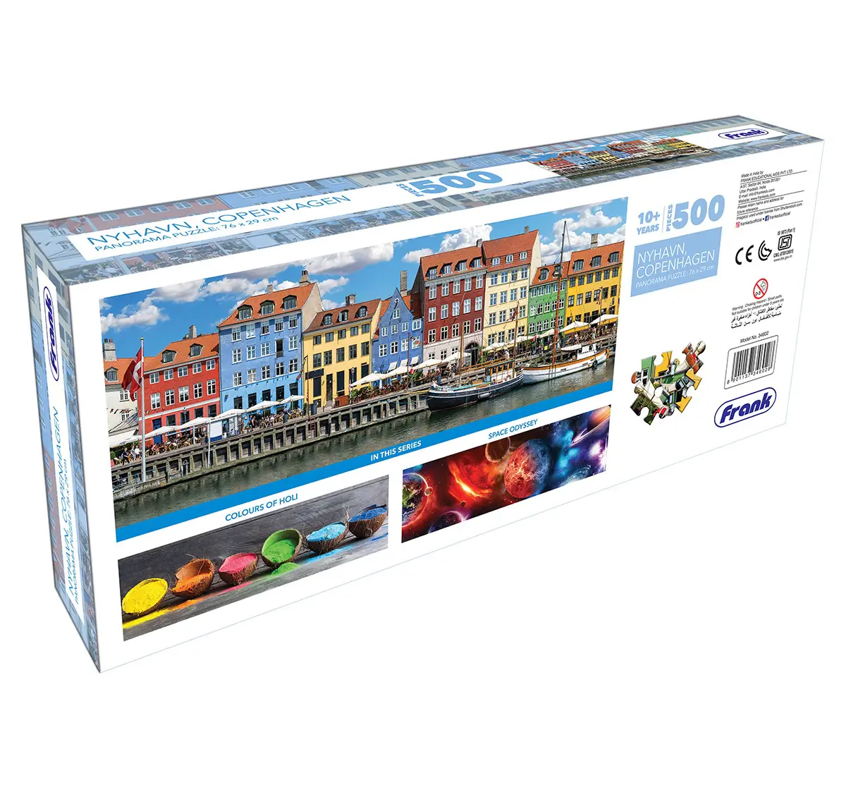 Frank Nyhavn, Copenhagen, 500 Pieces Panorama Jigsaw Puzzle, 10Y+
