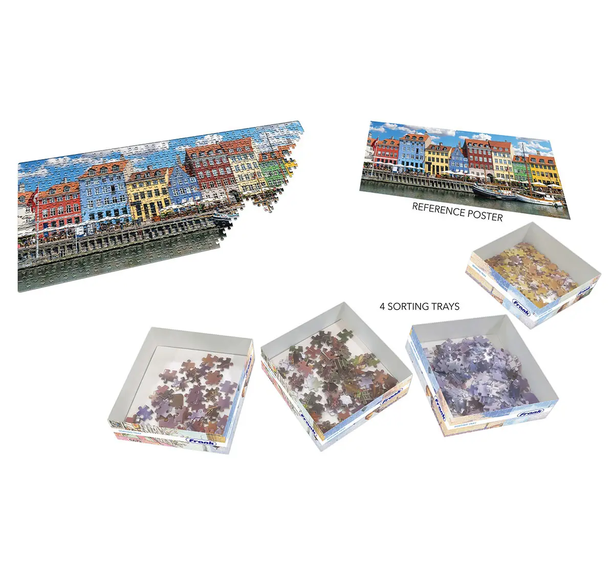 Buy Frank Nyhavn, Copenhagen, 500 Pieces Panorama Jigsaw Puzzle, 10Y ...