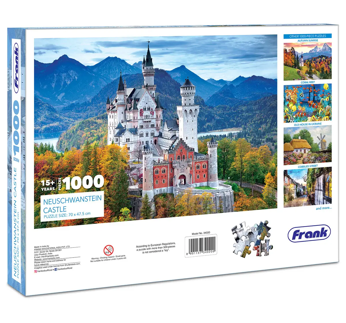 Frank Neuschwanstein Castle, 1000 Pieces Jigsaw Puzzle, 15Y+