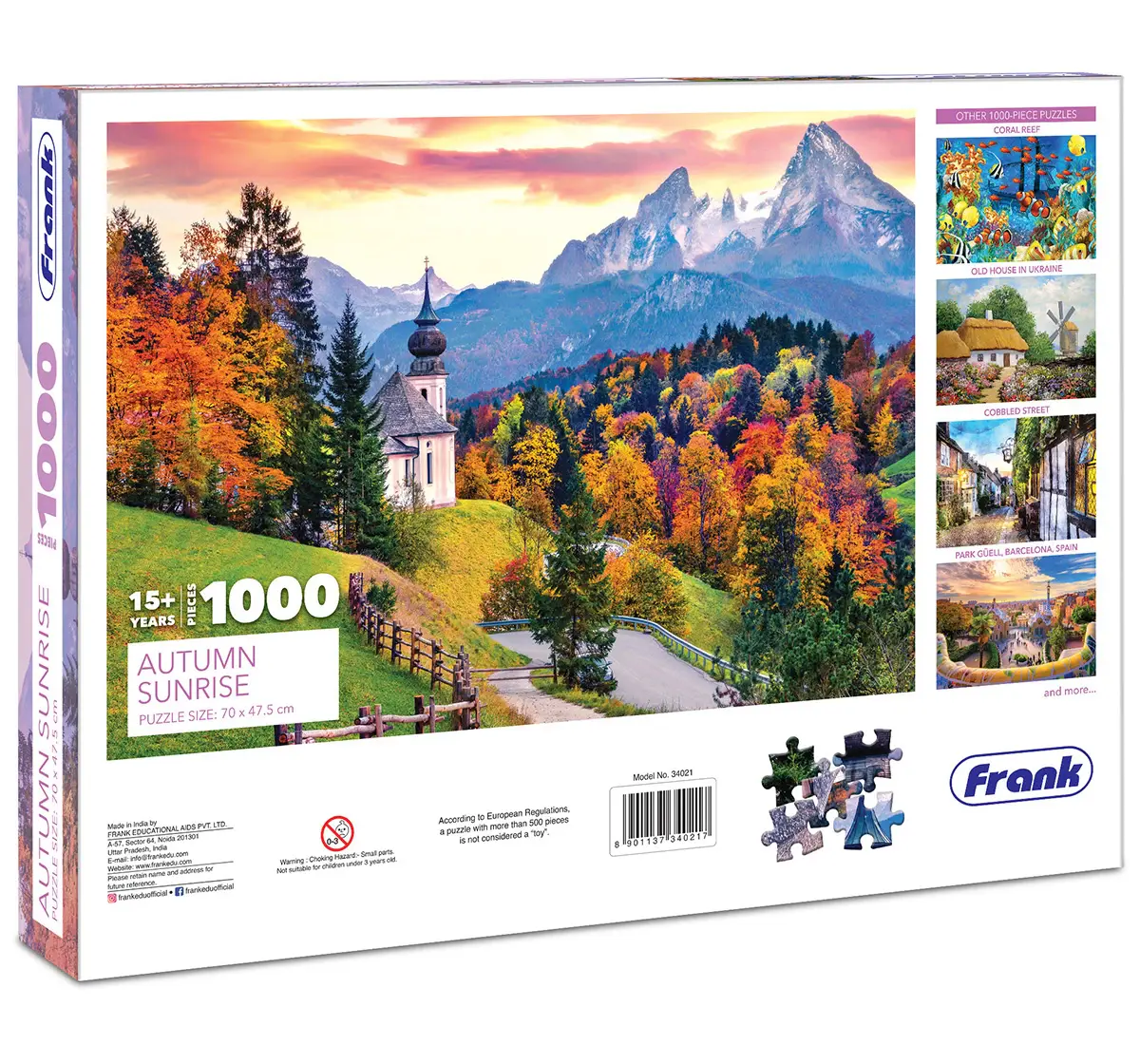 Frank Autumn Sunrise, 1000 Pieces Jigsaw Puzzle, 15Y+