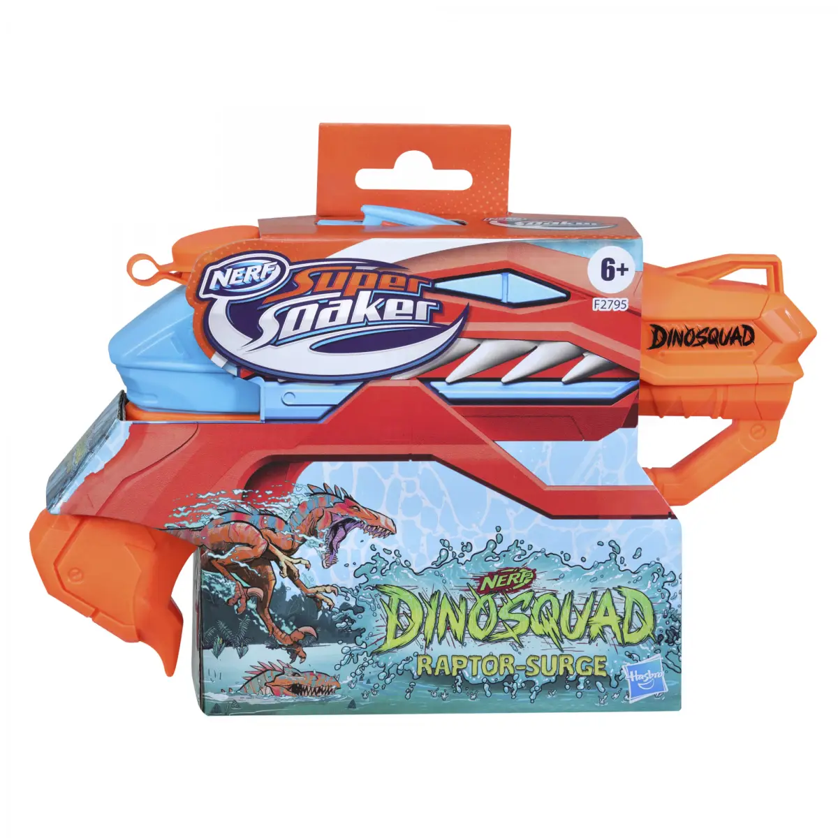Nerf Super Soaker DinoSquad Raptor Surge Water Blaster, Trigger Fire Soakage For Outdoor Summer Water Games for 6Y+