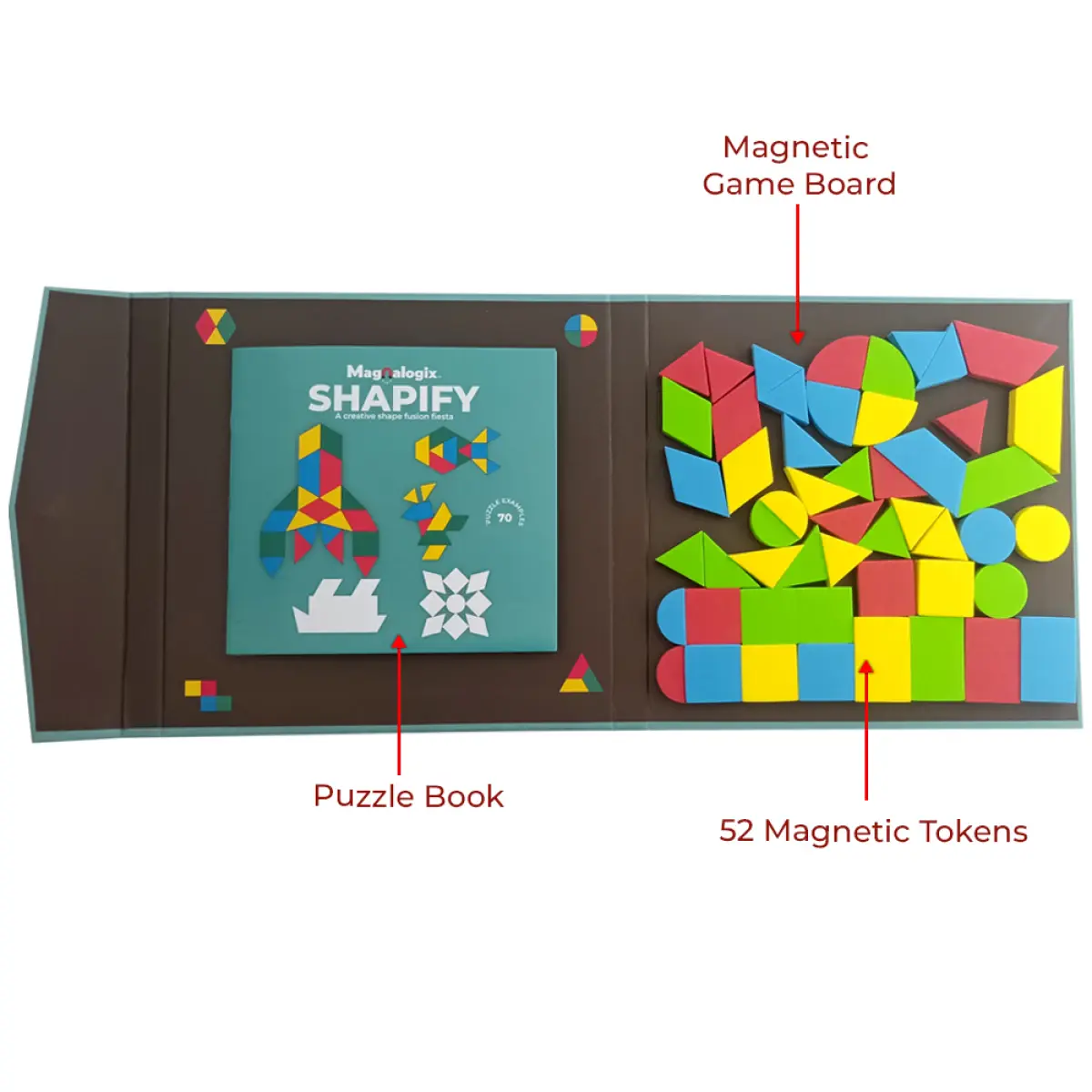 Toykraftt Magnalogix Magnetic Educational Game Multicolour, 4Y+