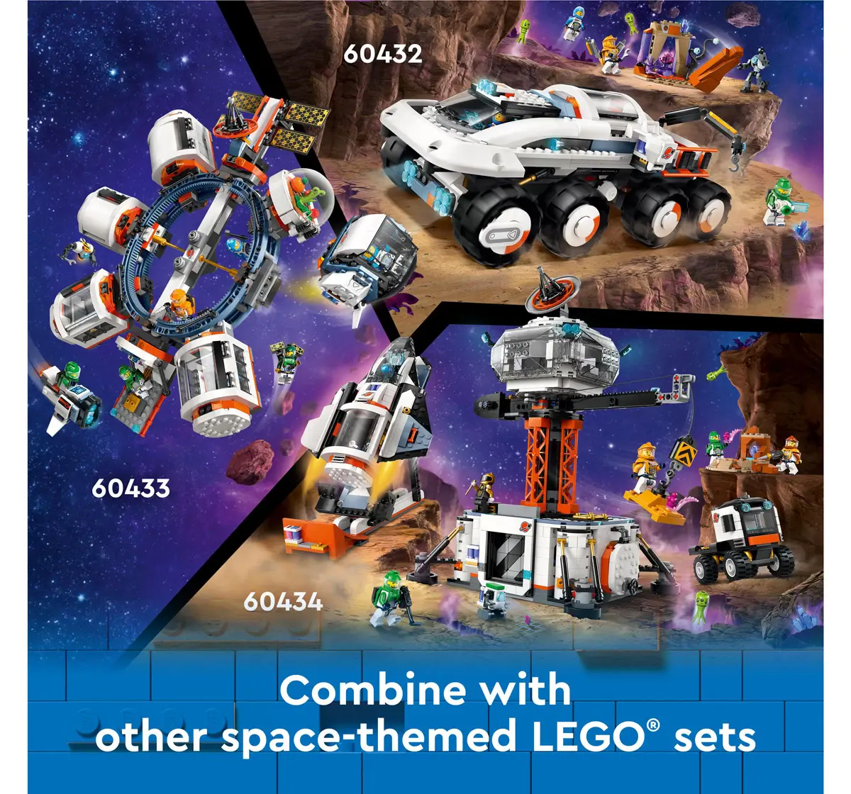 LEGO City Modular Space Station Building Toy 60433 Multicolour For Kids Ages 7Y+ (1097 Pieces) 