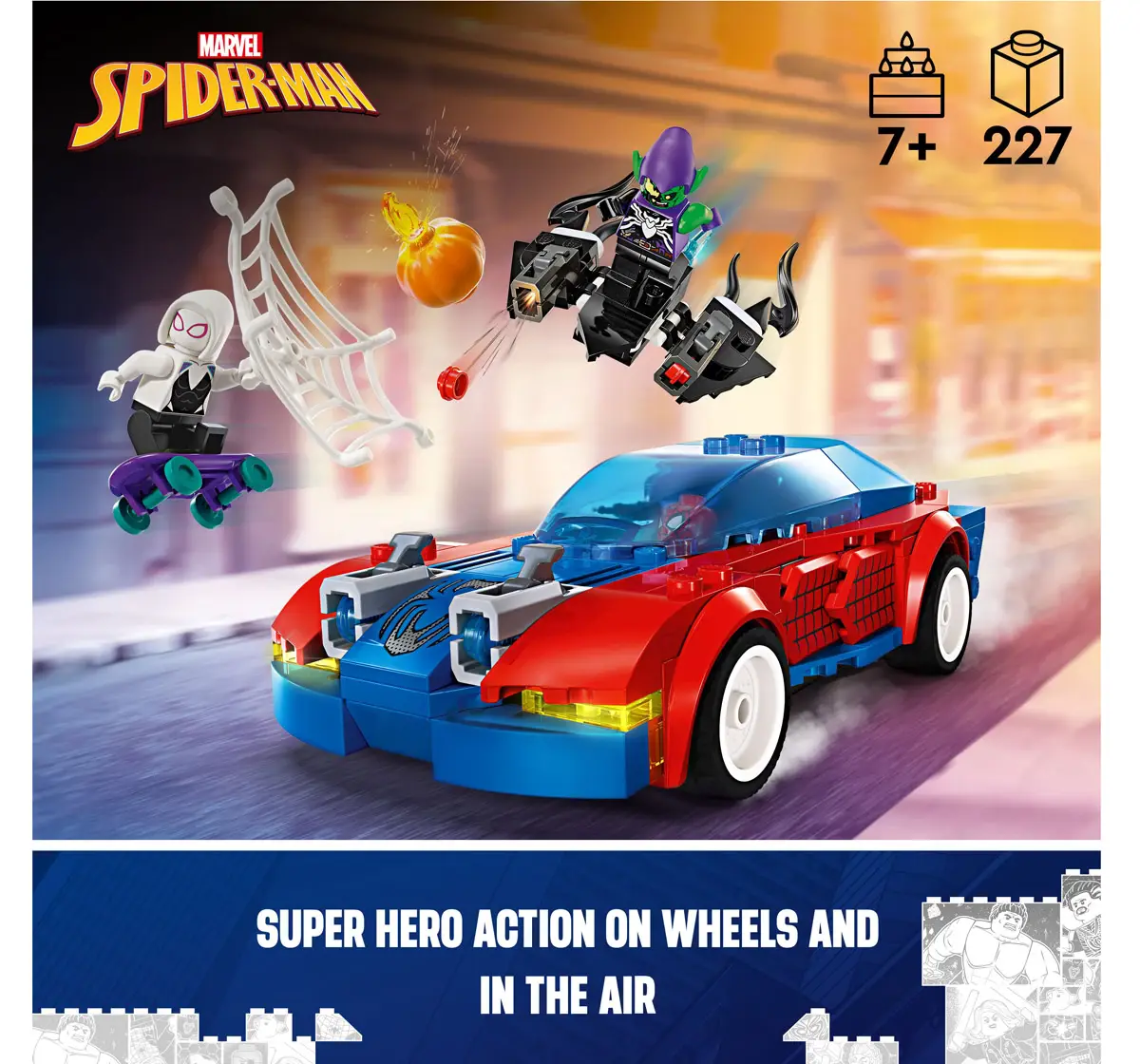 Lego Marvel Spider-Man Race Car & Venom Green Goblin 76279 Multicolour For Kids Ages 7Y+ (227 Pieces) 