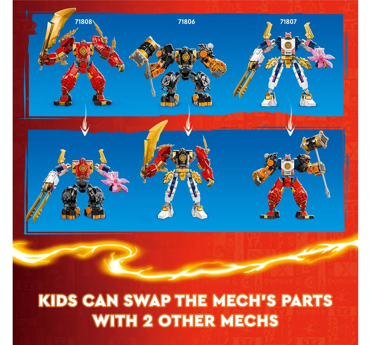Lego Ninjago KaiS Elemental Fire Mech Toy 71808 Multicolour For Kids Ages 7Y+ (322 Pieces) 