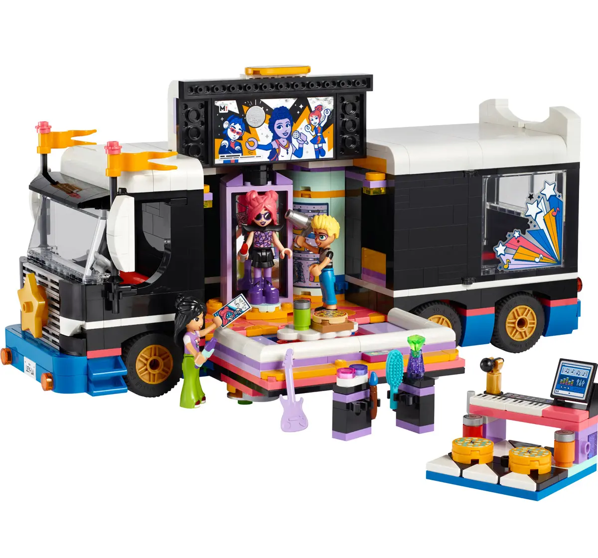 Lego Friends Pop Star Music Tour Bus Toy 42619 Multicolour For Kids Ages 8Y+ (845 Pieces) 