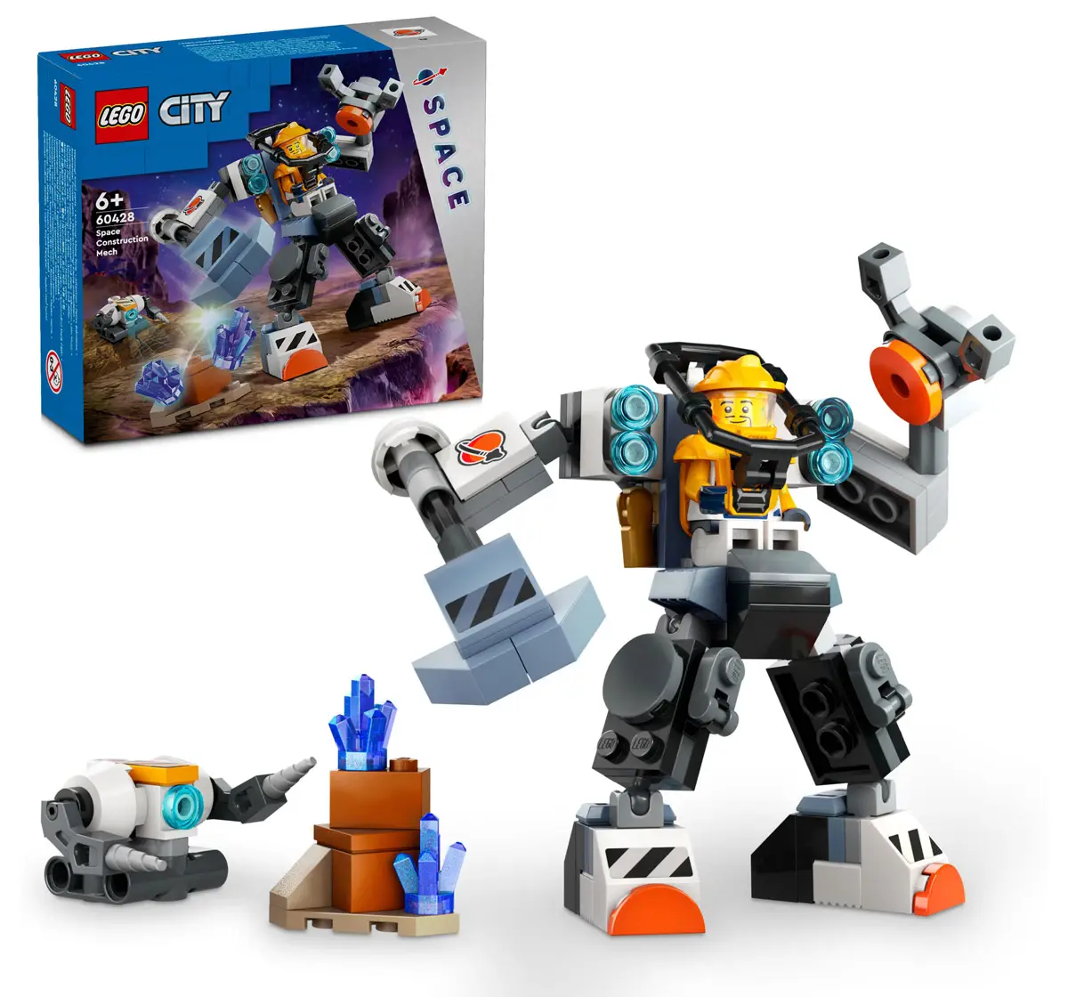 Lego City Space Construction Mech Suit Toy 60428 Multicolour For Kids Ages 6Y+ (140 Pieces) 