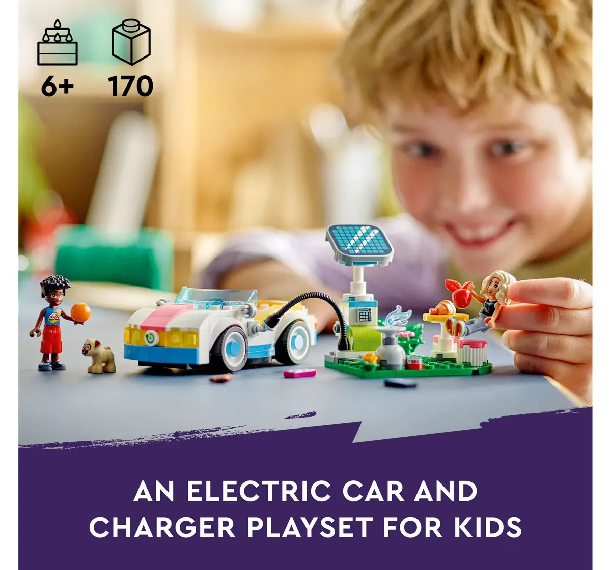 Lego Friends Electric Car And Charger Toy 42609 Multicolour For Kids Ages 6Y+ (170 Pieces) 