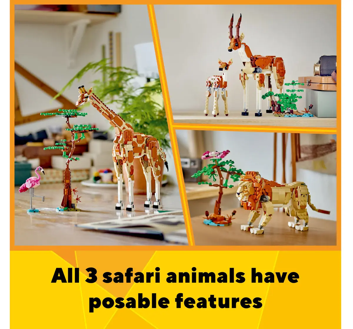 Lego Creator Wild Safari Animals 3 In 1 Set 31150 Multicolour For Kids Ages 9Y+ (780 Pieces) 