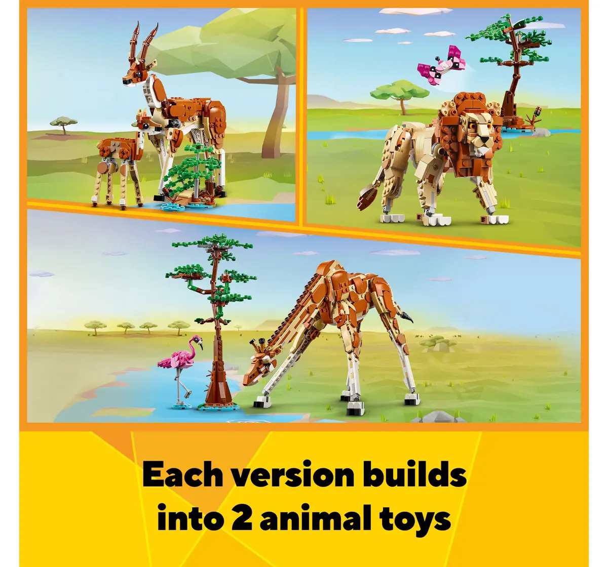 Lego Creator Wild Safari Animals 3 In 1 Set 31150 Multicolour For Kids Ages 9Y+ (780 Pieces) 